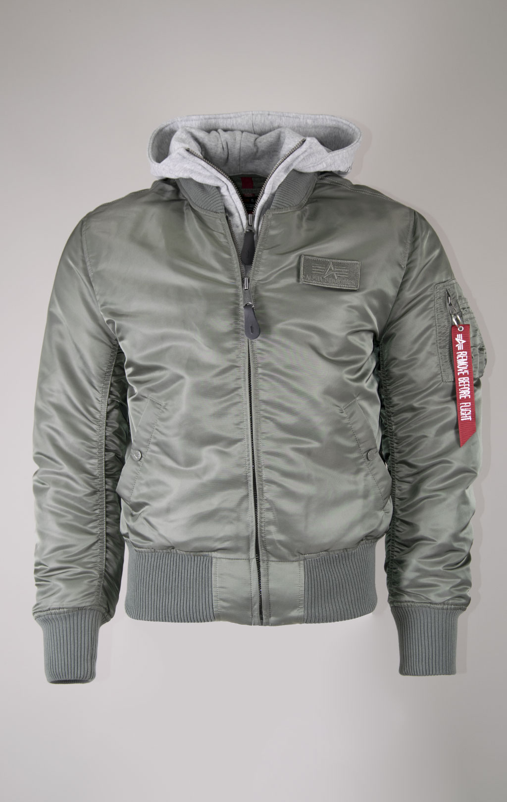 Ветровка-бомбер ALPHA INDUSTRIES TT HOOD MA-1 vintage green 