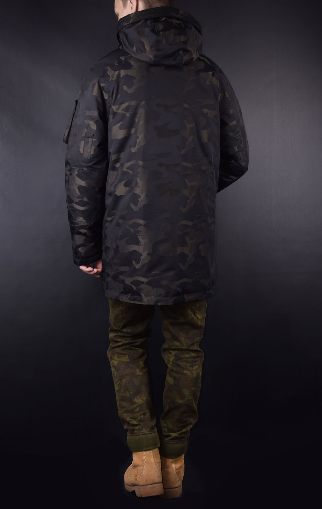 Аляска-пуховик ALPHA INDUSTRIES JACQUARD DOWN N-3B camo black 