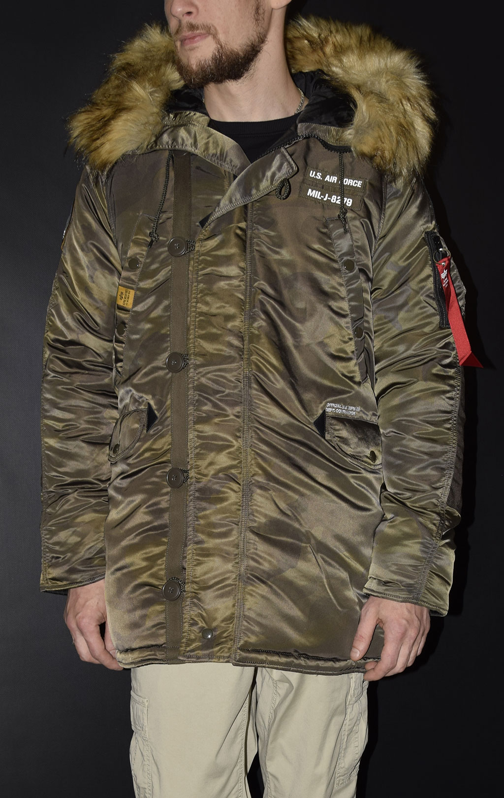 Аляска ALPHA INDUSTRIES AIRBORNE N-3B dark olive camo 