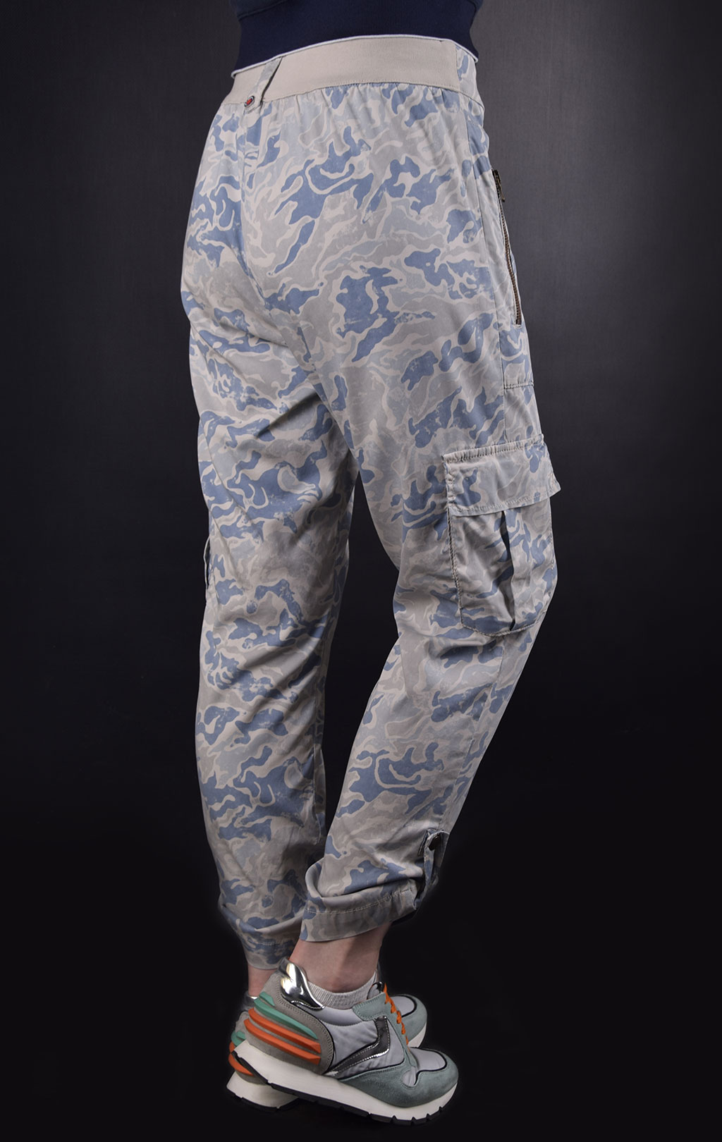 Женские брюки-карго AERONAUTICA MILITARE SS19 camouflage azzurro (PA 1336) 