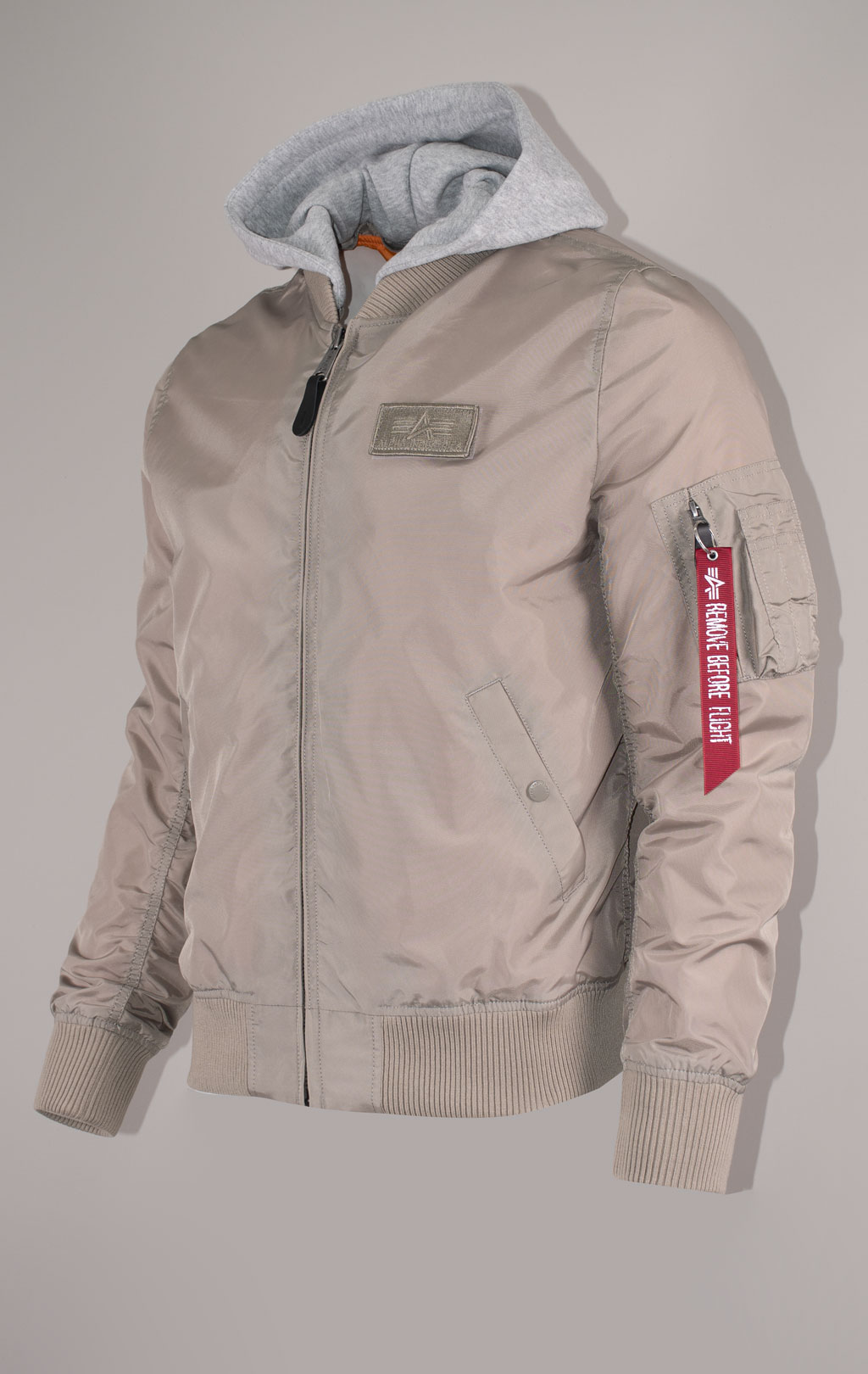 Ветровка-бомбер ALPHA INDUSTRIES TT HOOD MA-1 vintage sand 
