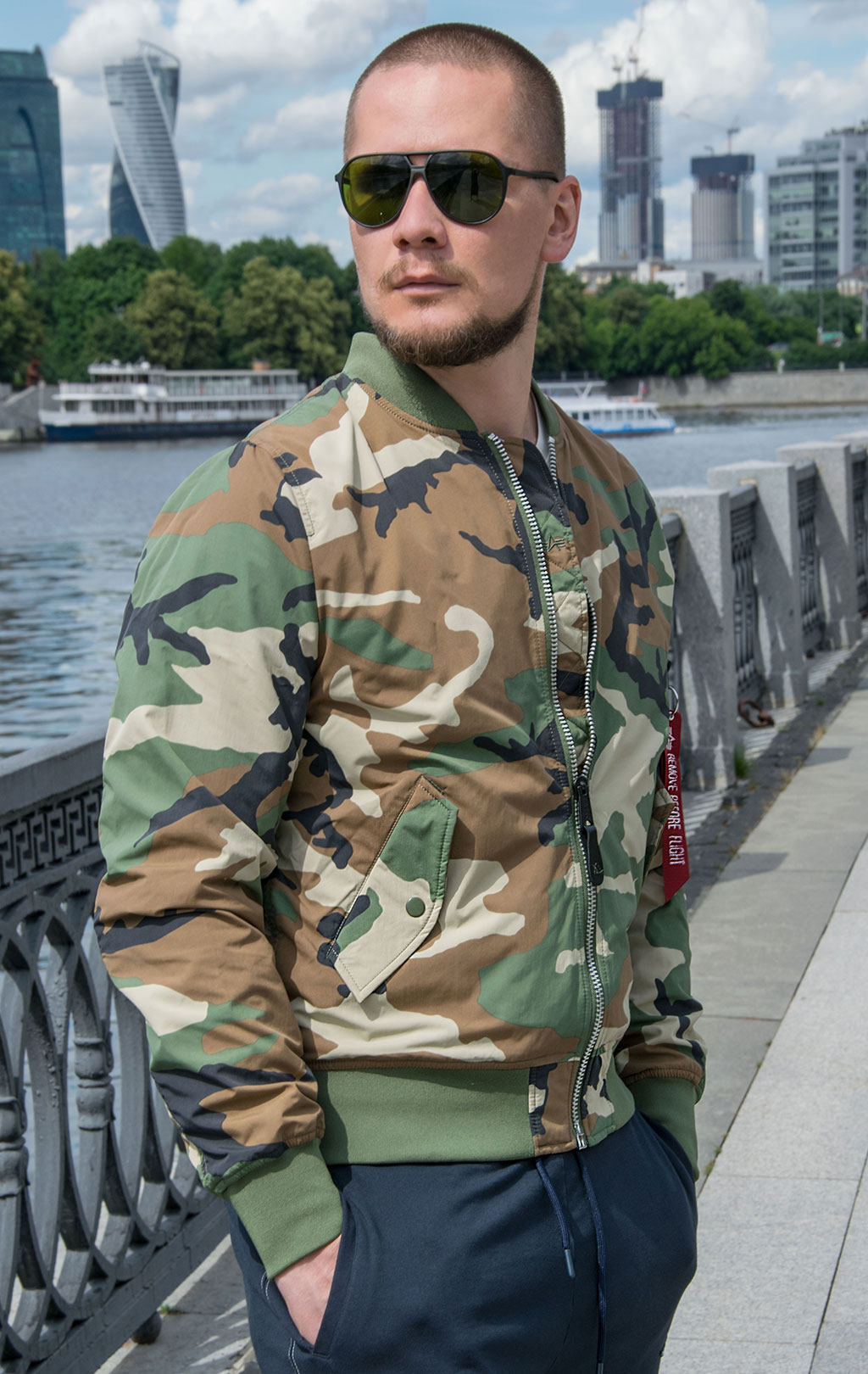 Ветровка ALPHA INDUSTRIES L-2B DRAGONFLY BLOOD CHIT light camo woodland 