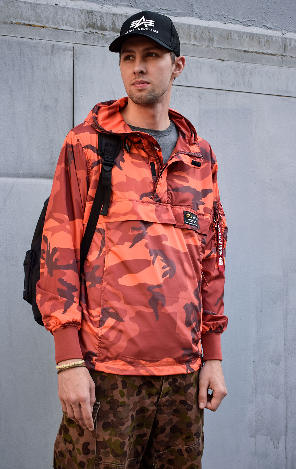 Анорак ALPHA INDUSTRIES GLIDER ANORAK orange camo 