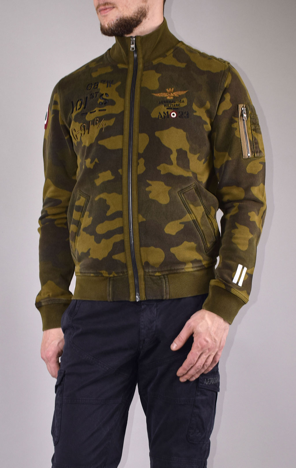 Толстовка AERONAUTICA MILITARE FW 19/20 camouflage verde (FE 1461) 