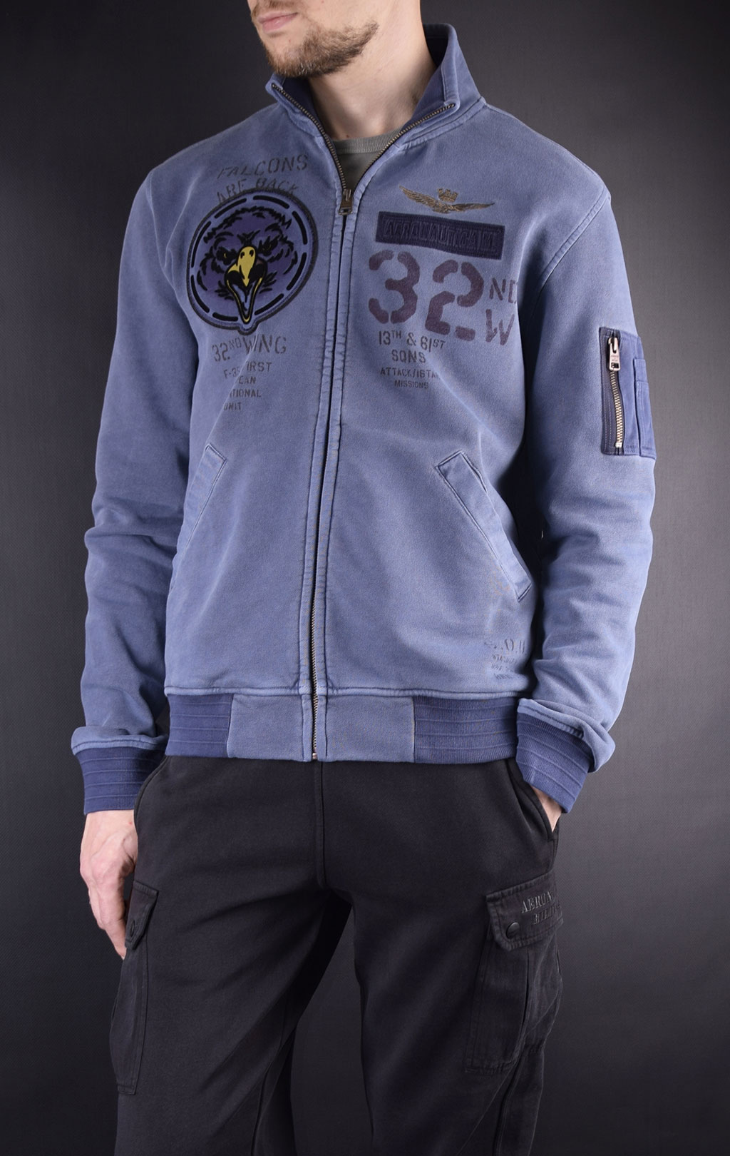 Толстовка AERONAUTICA MILITARE blue navy (FE 1328) 