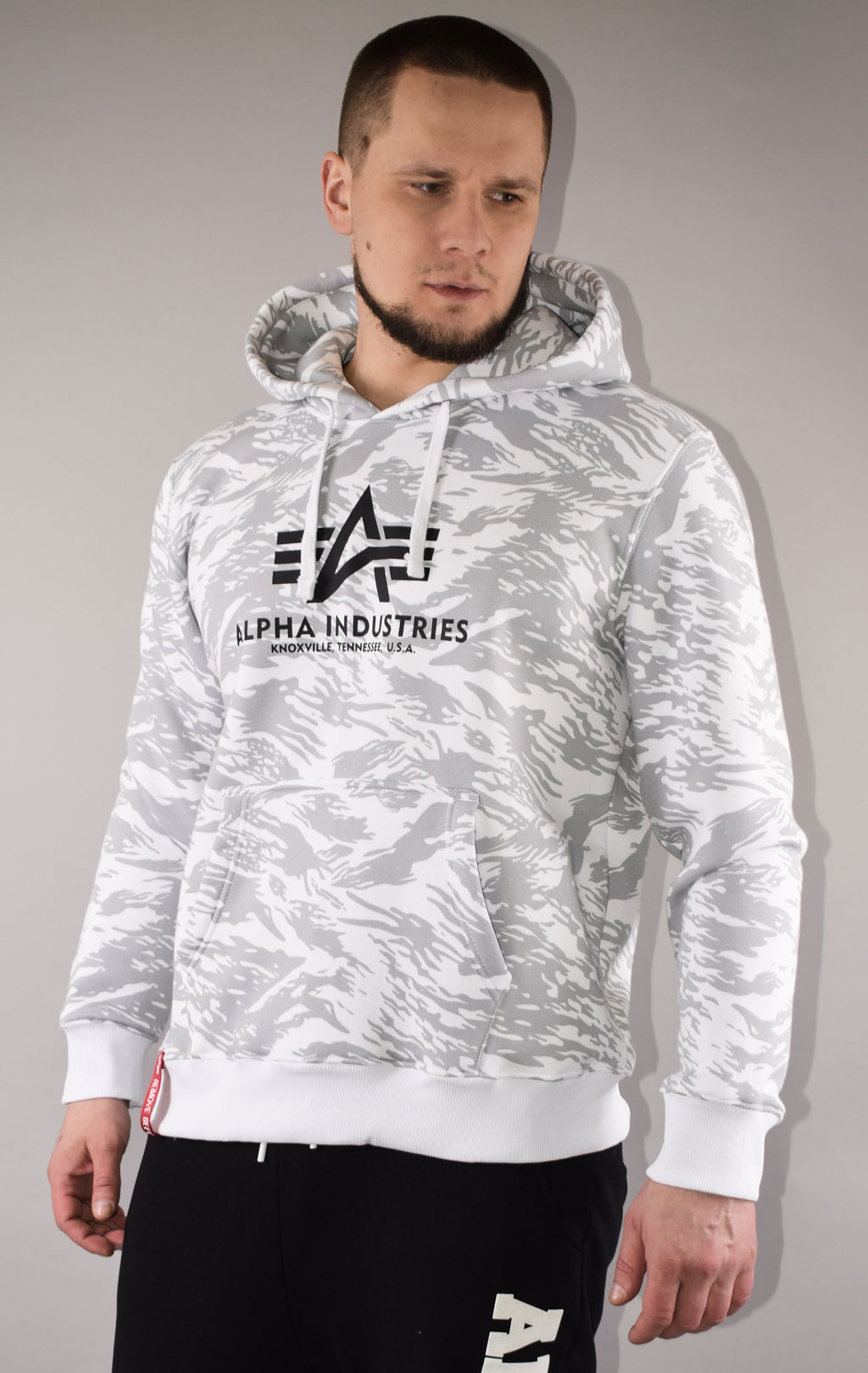 Толстовка ALPHA INDUSTRIES BASIC HOODY brushstroke white 