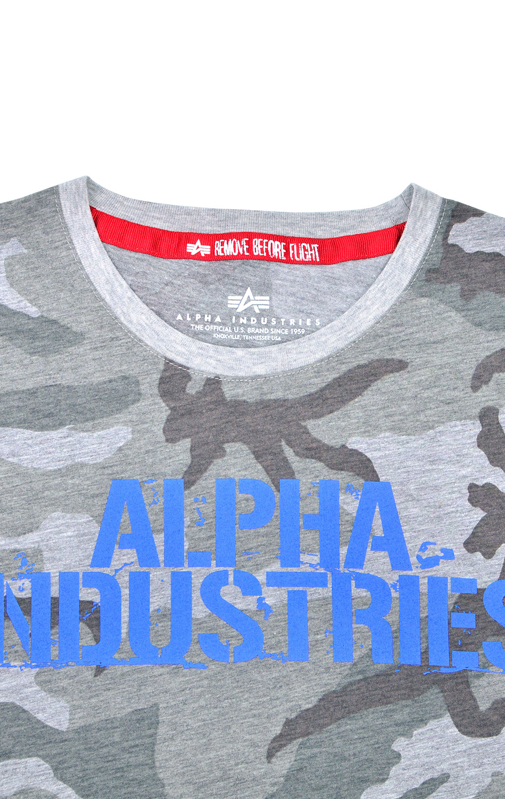 Футболка ALPHA INDUSTRIES BLURRED grey camo 