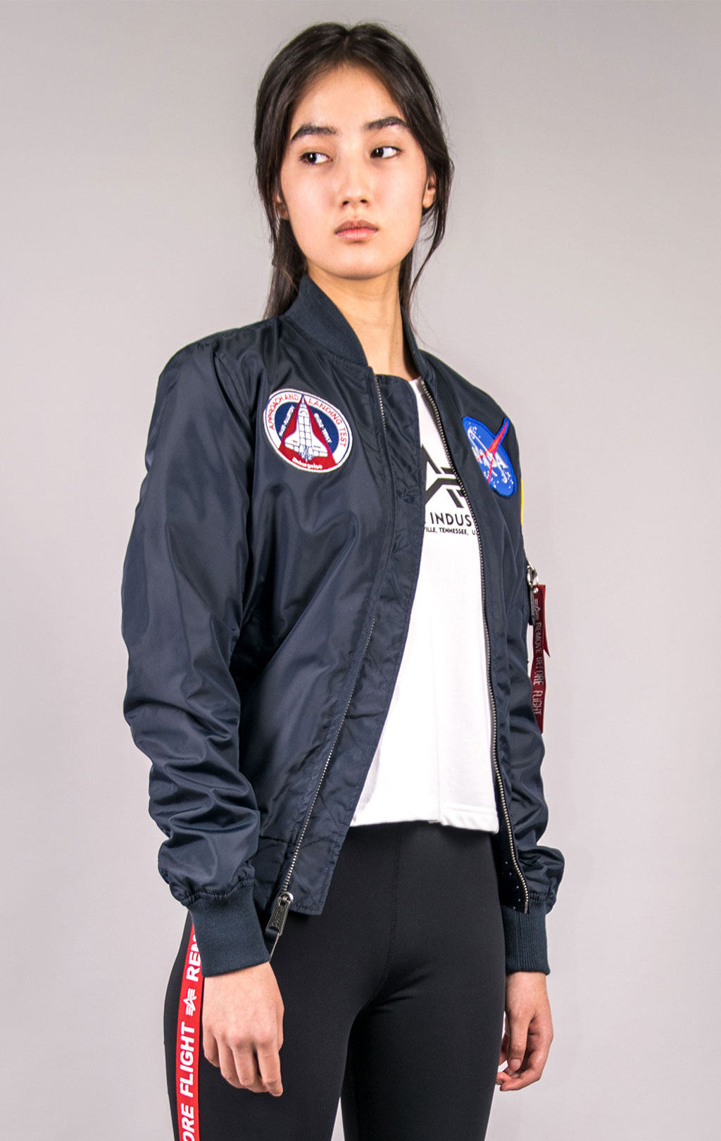 Женская ветровка-бомбер ALPHA INDUSTRIES TT NASA REVERSIBLE MA-1 rep. blue 