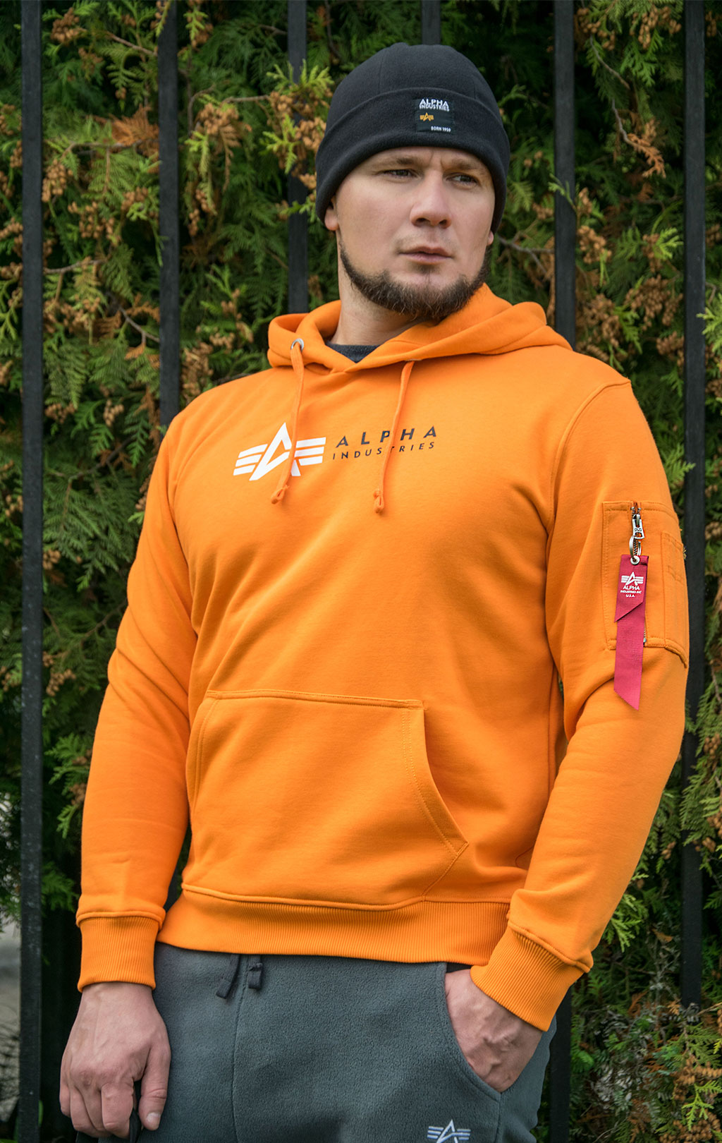 Толстовка ALPHA INDUSTRIES ALPHA LABEL HOODY Alpha orange 