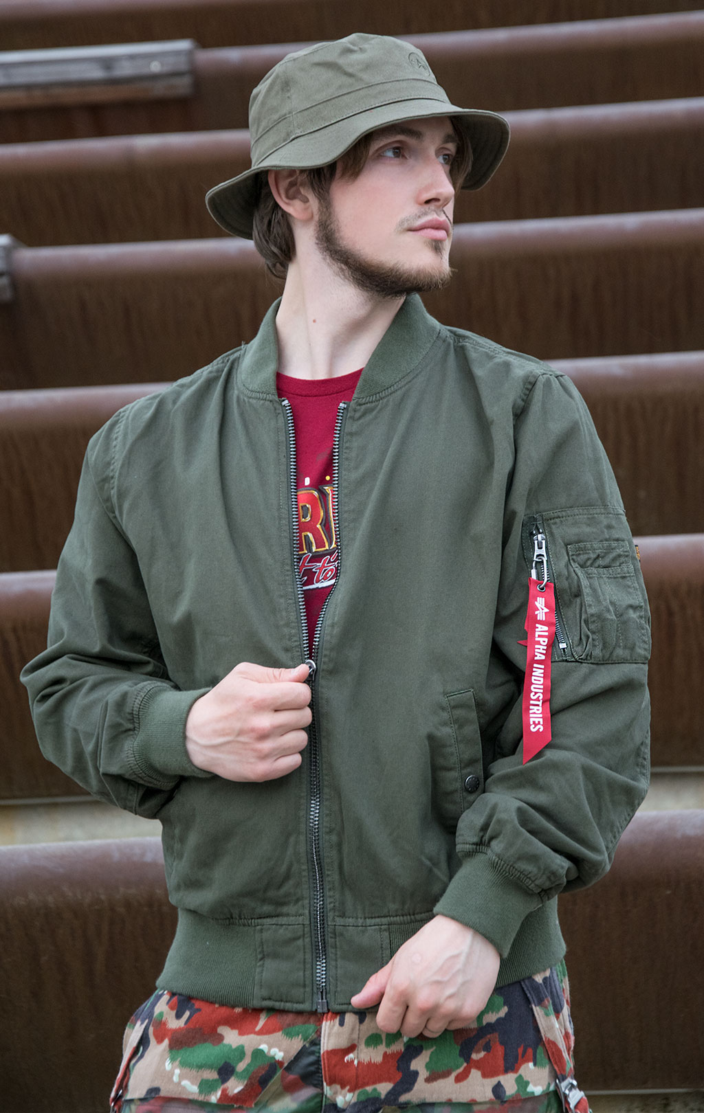 Ветровка-бомбер лётная ALPHA INDUSTRIES CTN FLIGHT JACKET L-2B SS 22 m deep olive 