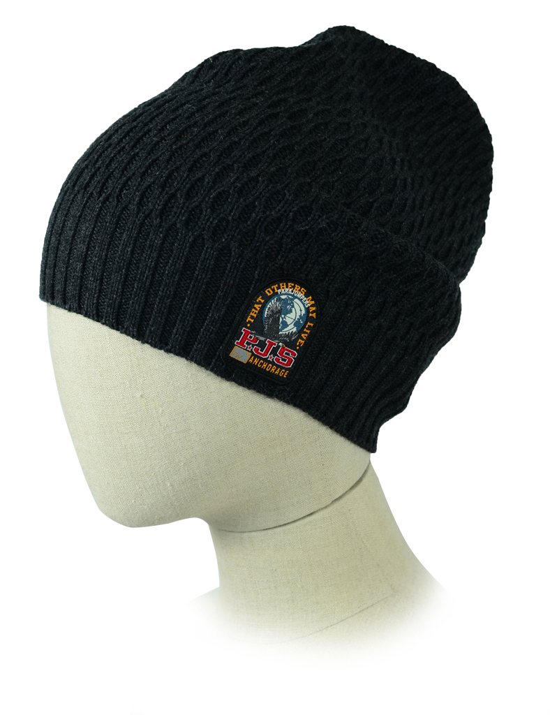 Шапка вязаная PARAJUMPERS LONG HAT black melange 