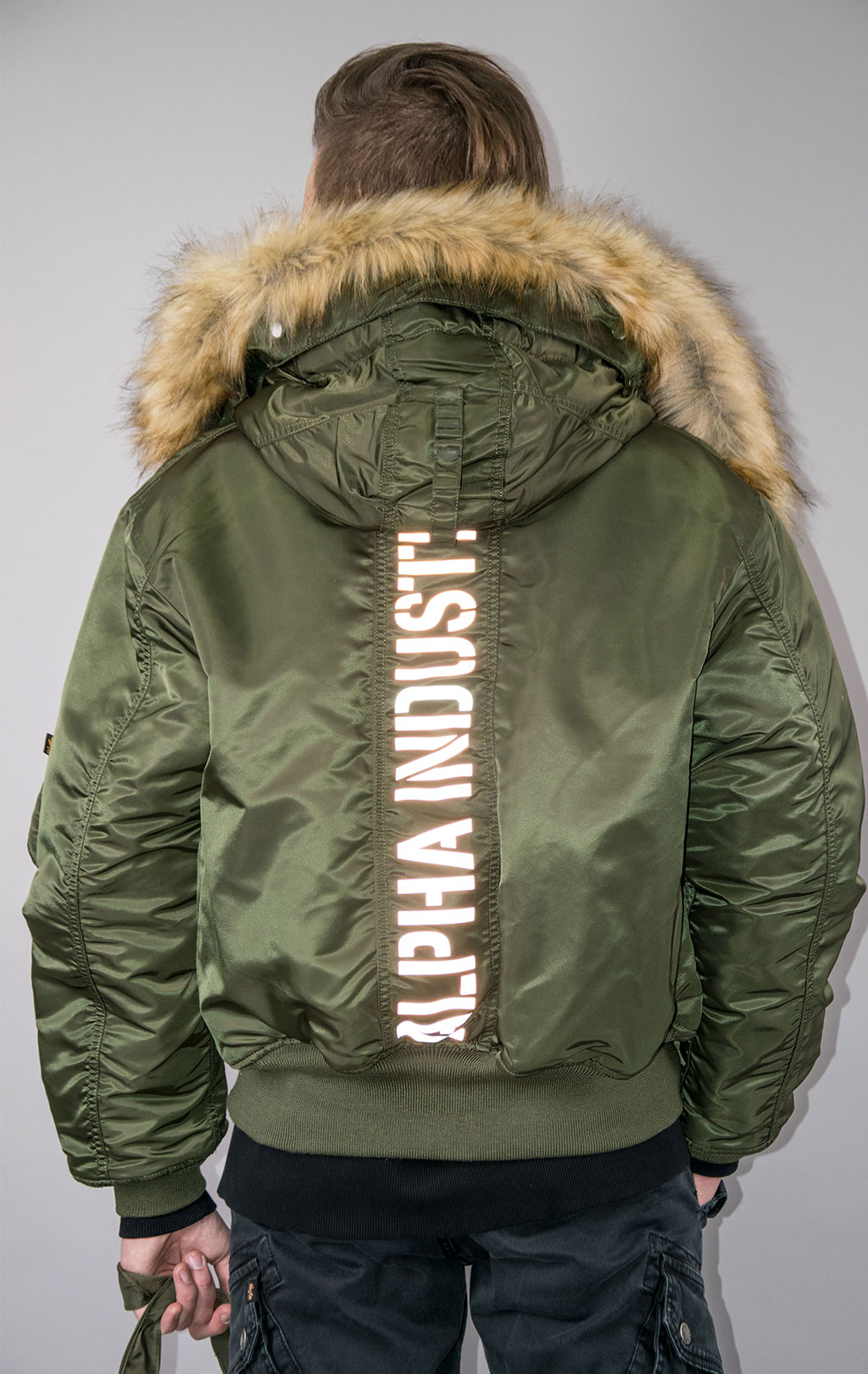 ALPHA INDUSTRIES HOODED CUSTOM 45P dark green