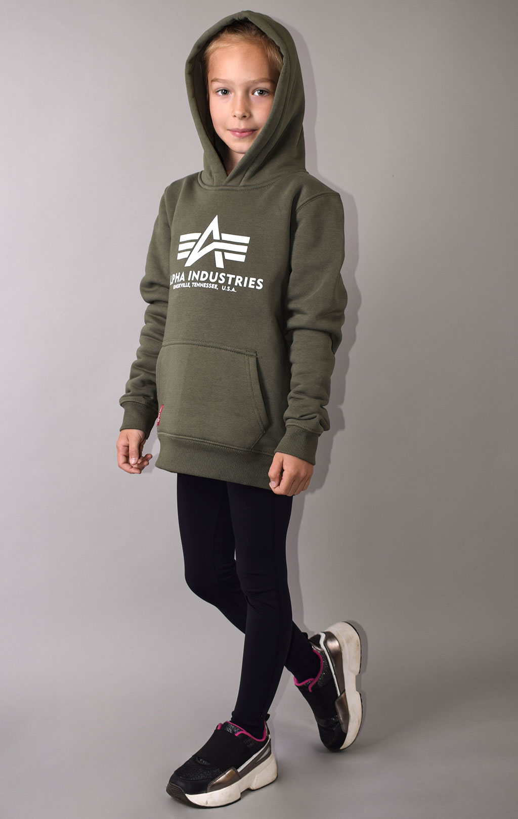 Детская толстовка ALPHA INDUSTRIES BASIC HOODY dark olive 