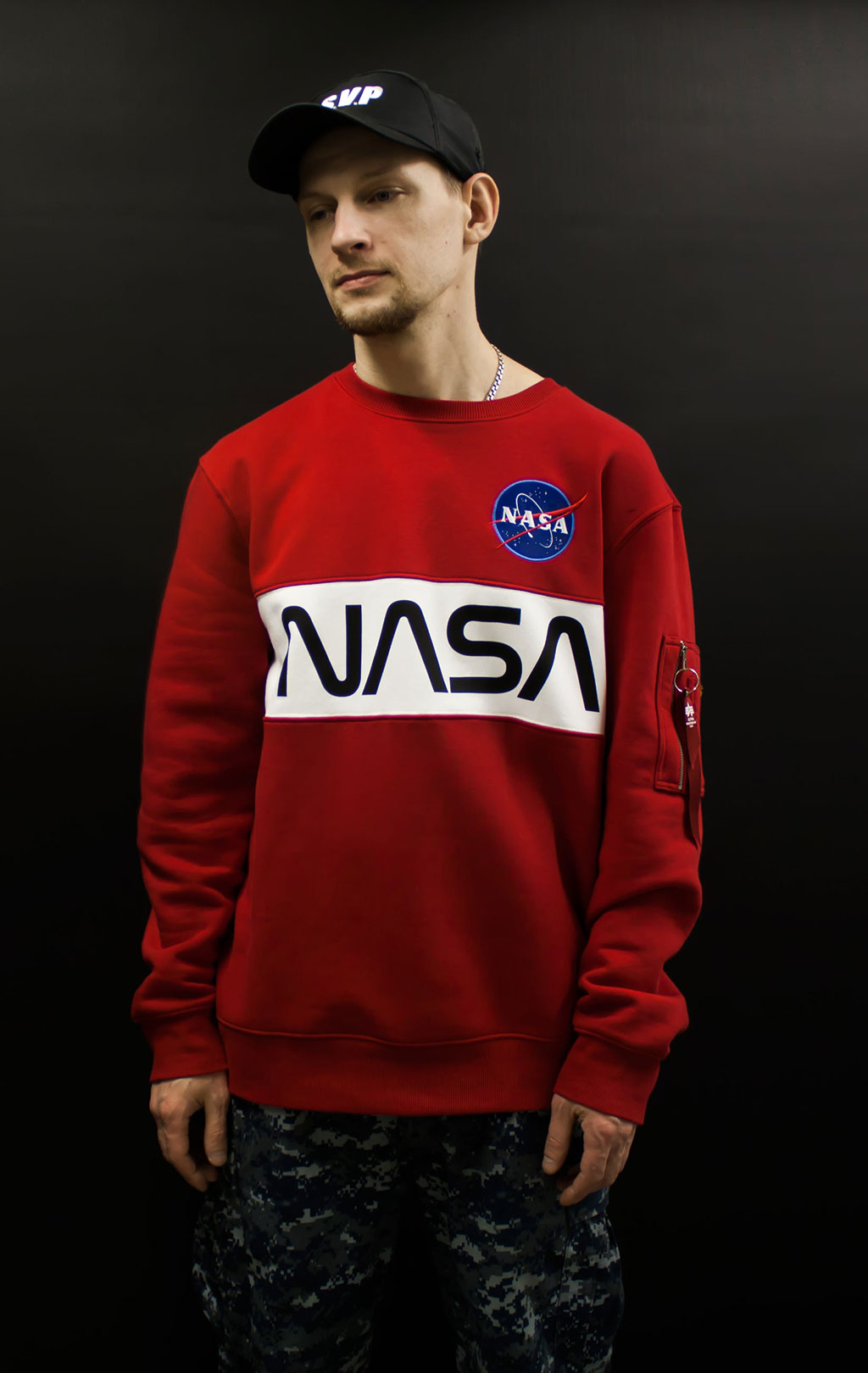 Свитшот ALPHA INDUSTRIES NASA Inlay speed red 