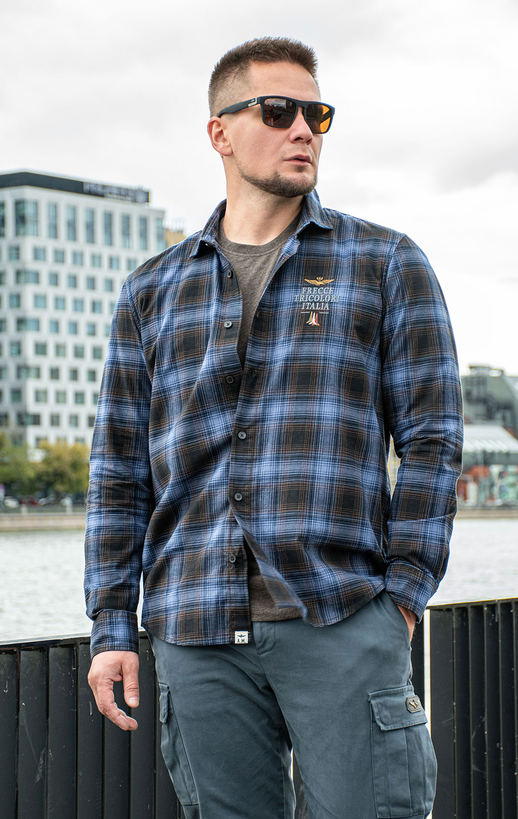 Рубашка AERONAUTICA MILITARE FW 26/27/IN blue optical checked (CA 1335) 
