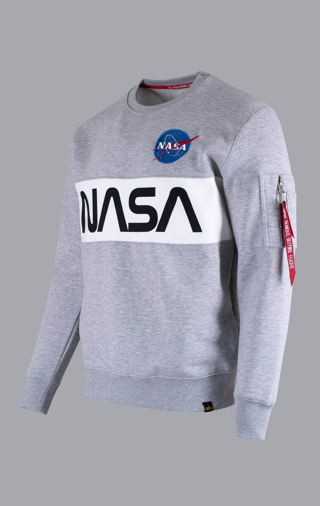 Свитшот ALPHA INDUSTRIES NASA Inlay grey heather 
