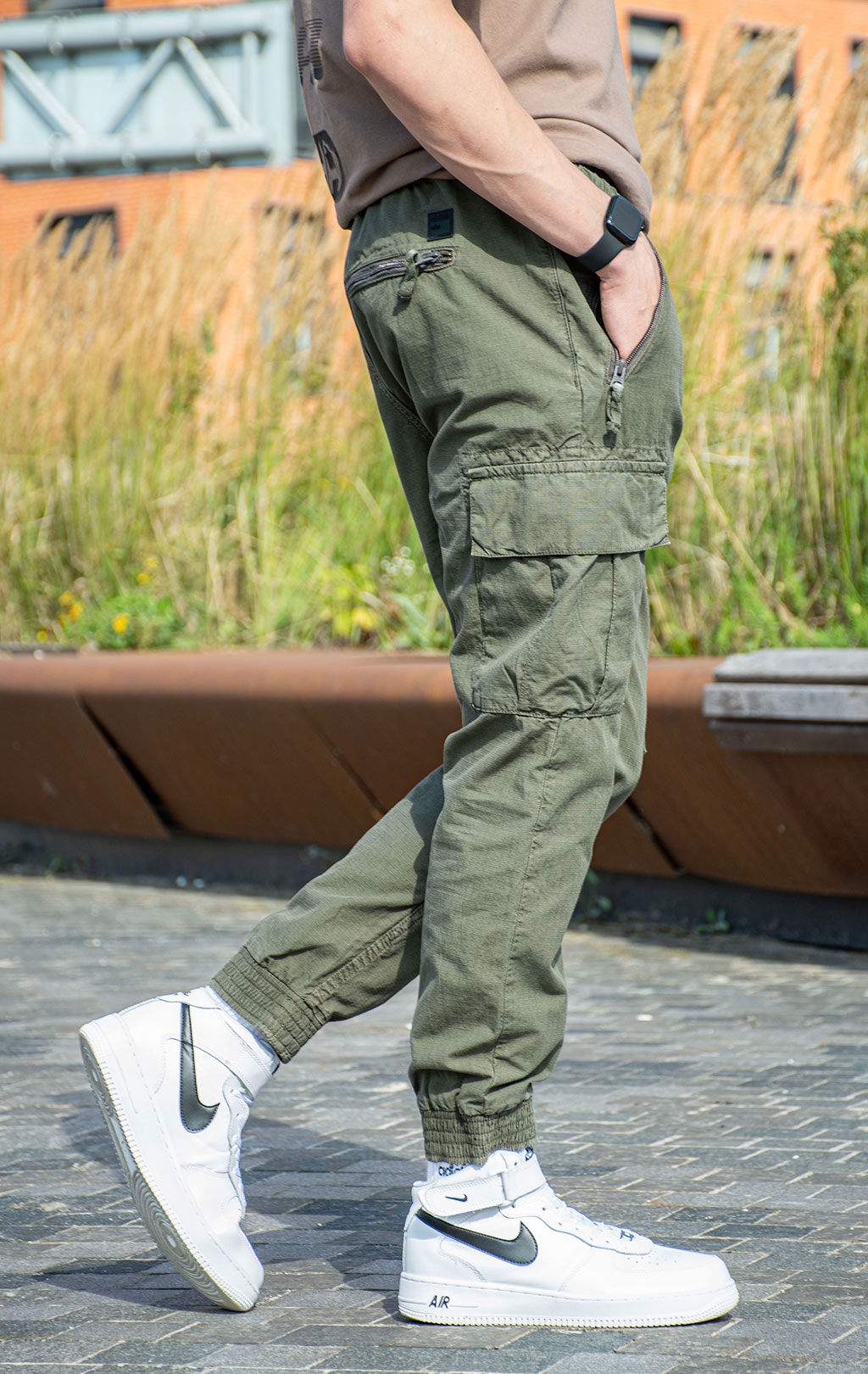 Брюки джоггеры ALPHA INDUSTRIES RIPSTOP JOGGER greyblack 