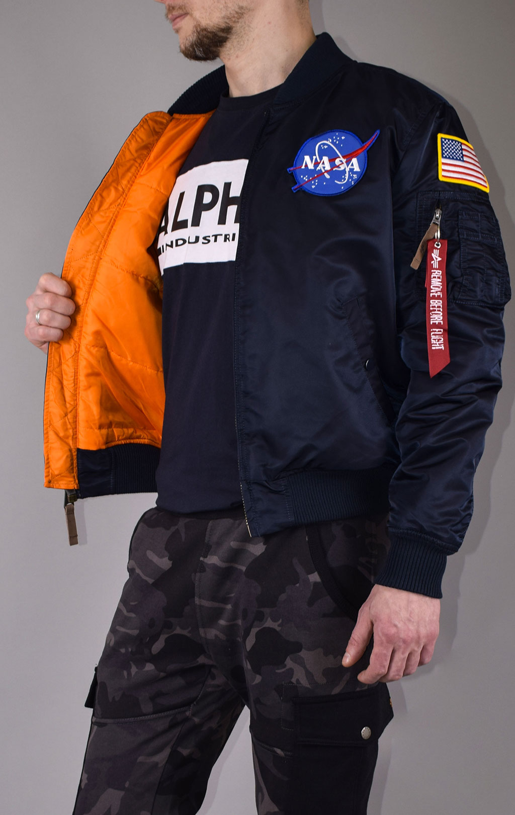 Бомбер ALPHA INDUSTRIES VF NASA MA-1 rep. blue 