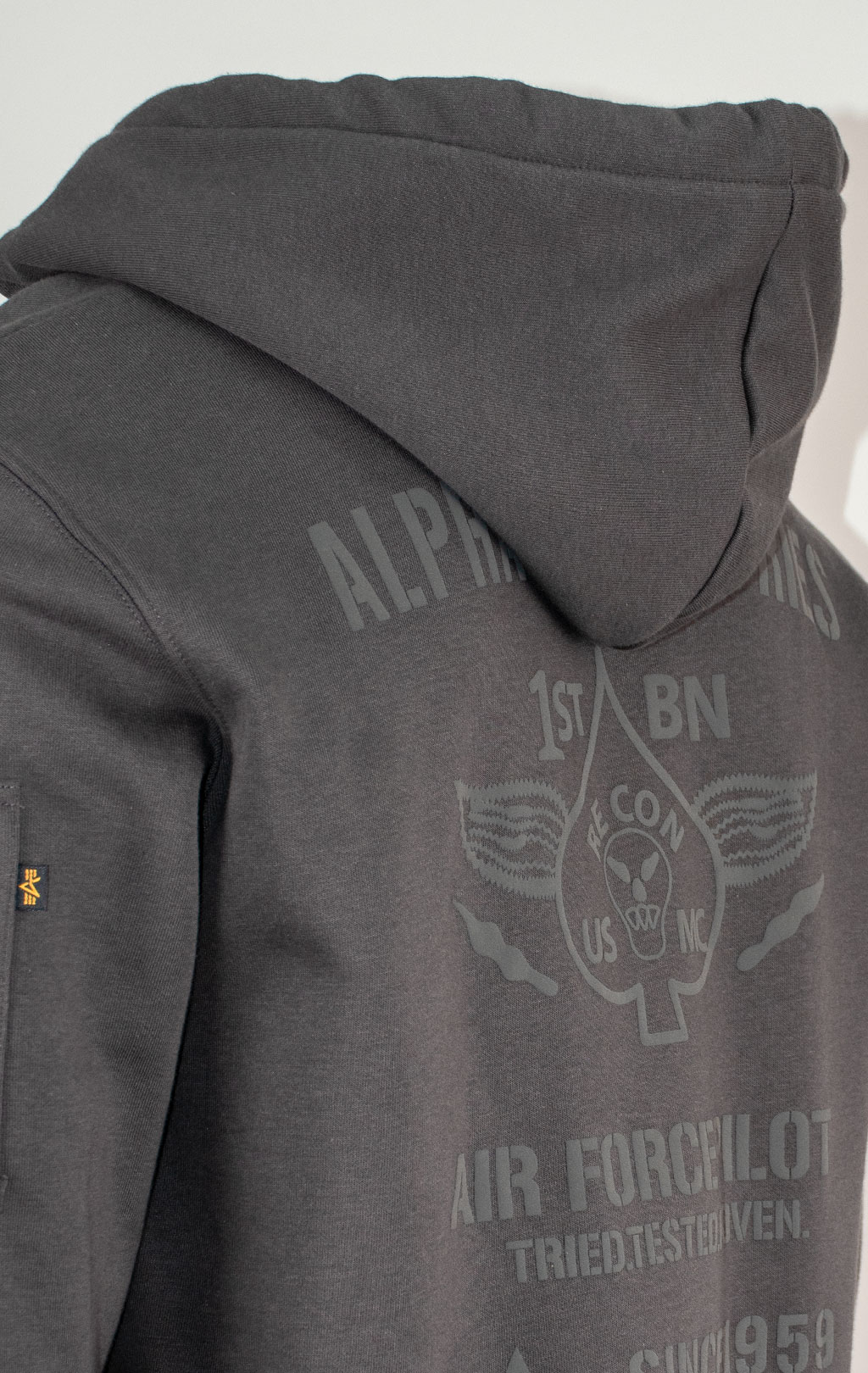 Толстовка ALPHA INDUSTRIES AIR FORCE HOODY vintage grey 