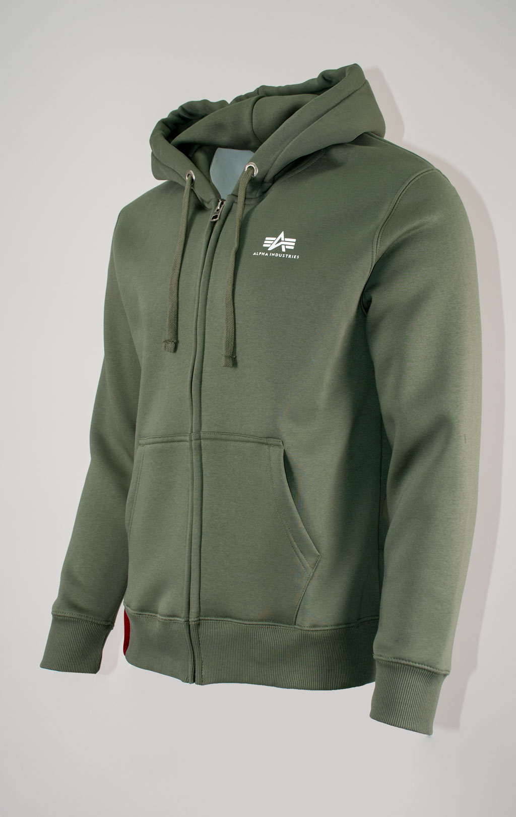 Толстовка ALPHA INDUSTRIES BASIC ZIP HOODY SMALL LOGO dark olive 