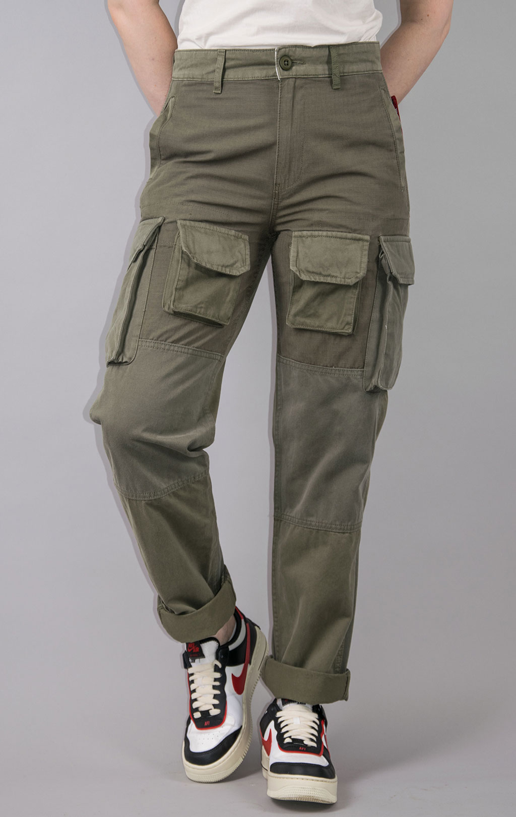 Брюки-карго ALPHA INDUSTRIES MIXED MEDIA CARGO PANT SS 23 OG-107 green 