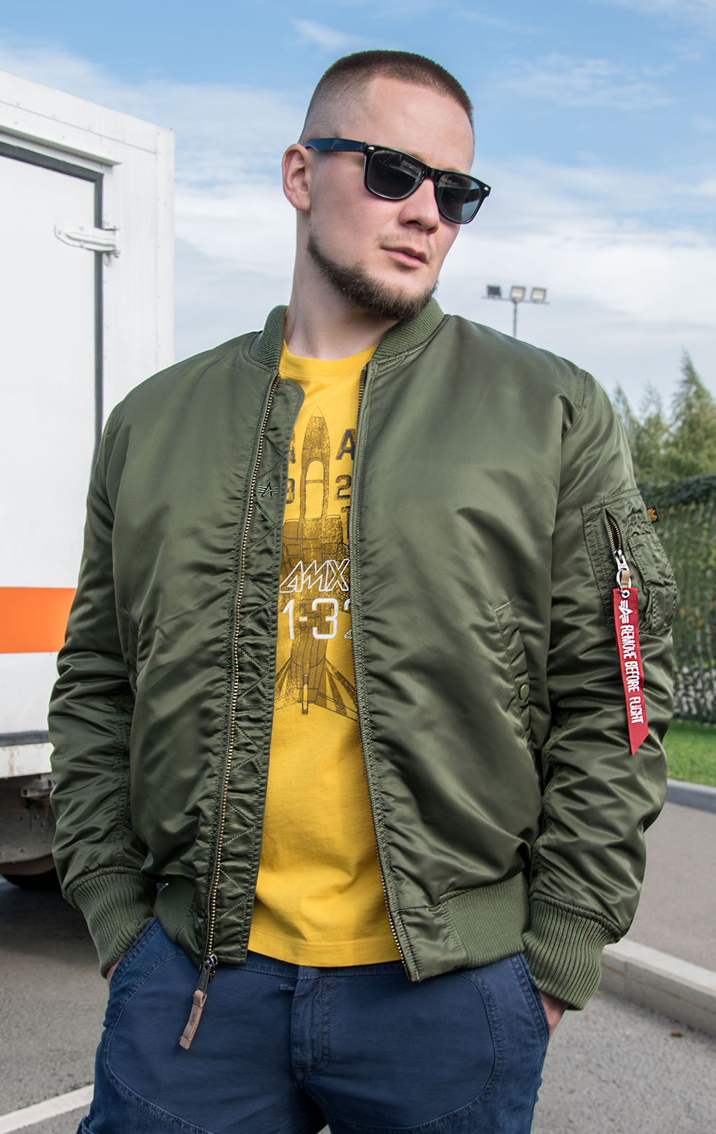 Бомбер ALPHA INDUSTRIES SLIM FIT MA-1 sage green 