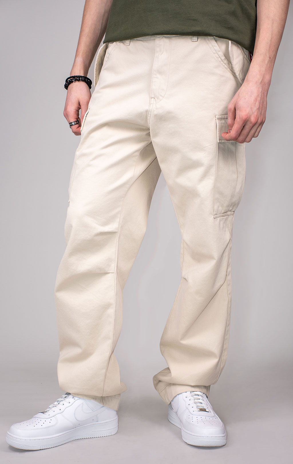 Брюки-карго парашюты ALPHA INDUSTRIES M-65 PANT плотные SS 24 m limestone 