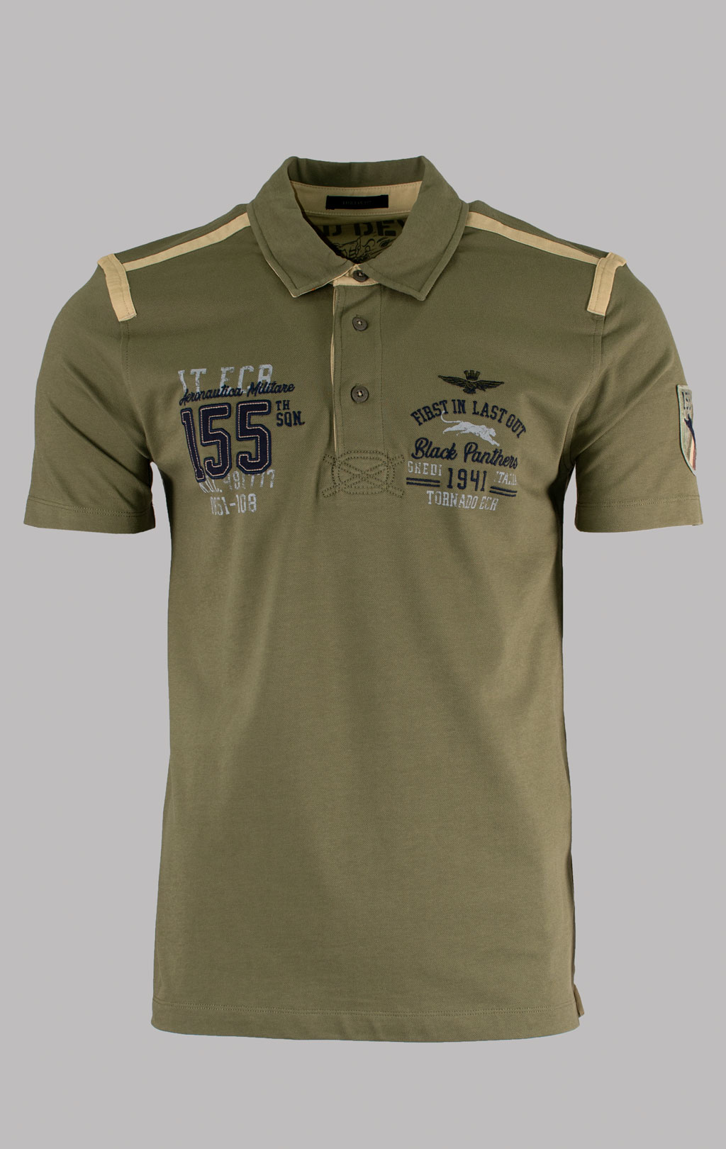 Футболка-поло AERONAUTICA MILITARE SS 25 m/TR military olive (PO 1860) 