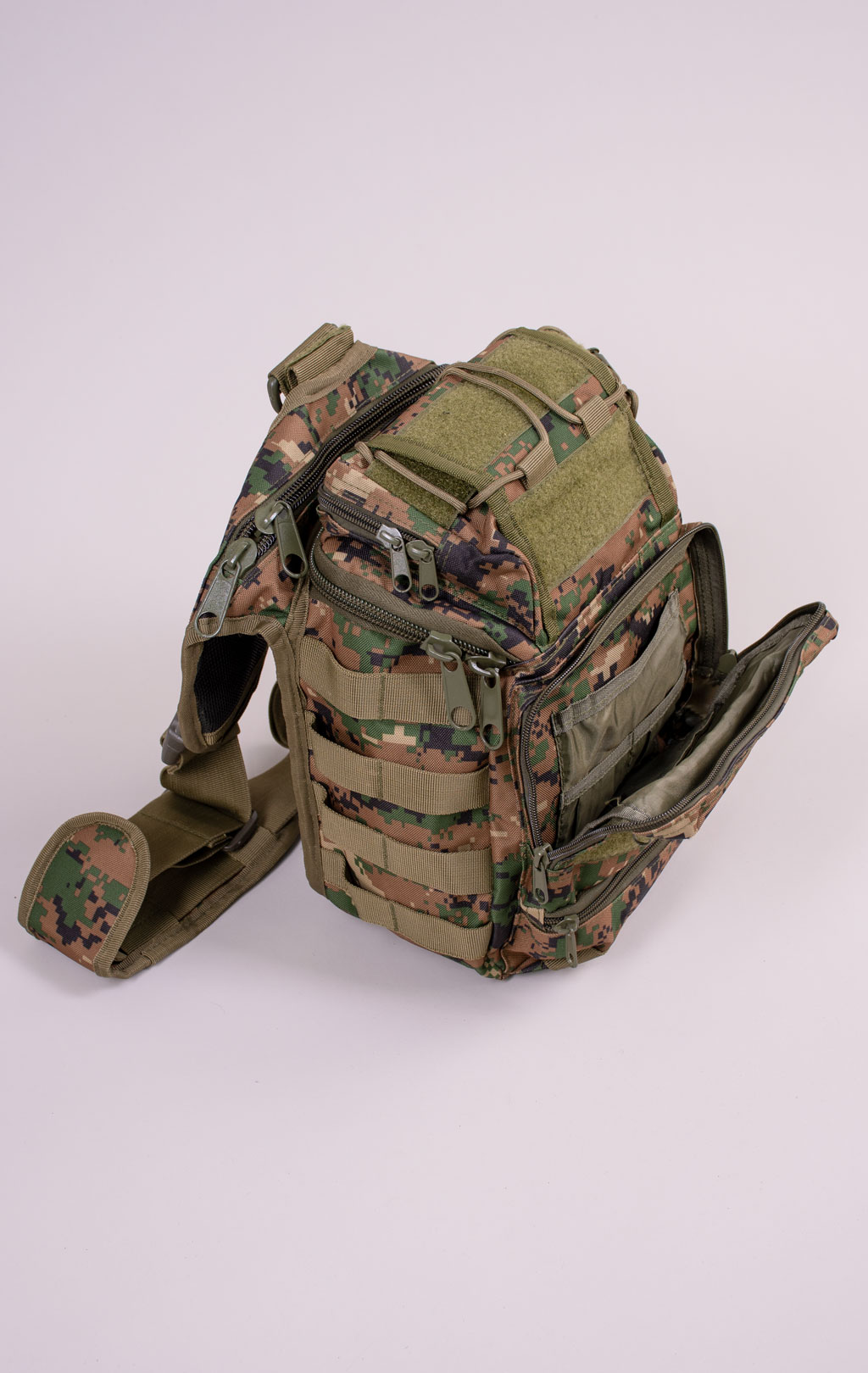 Сумка через плечо тактическая Hausheng SLING MOLLE 25x15x30 digital woodland PK-402 