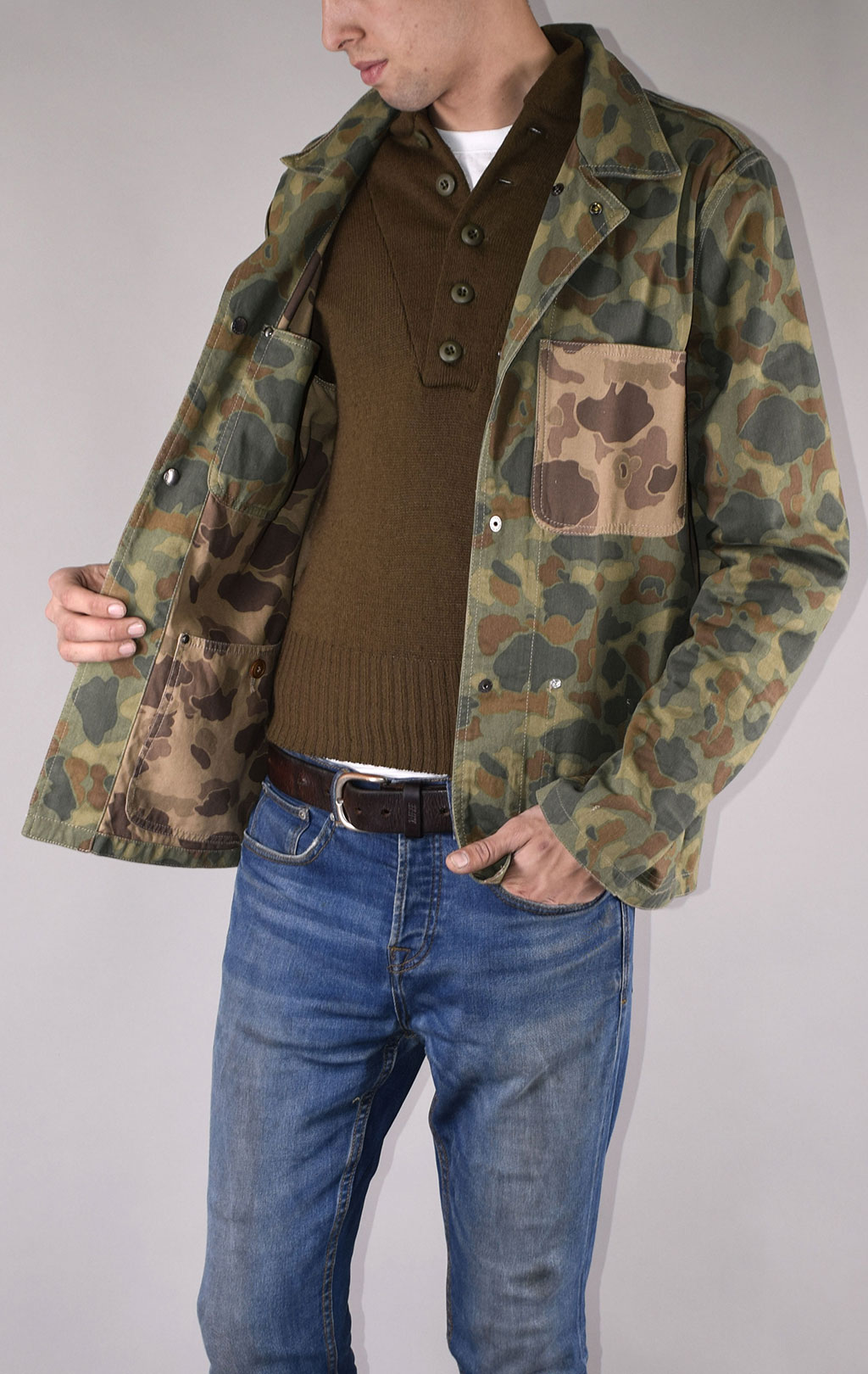 Ветровка ALPHA INDUSTRIES P-42 FIELD SHIRT brown frogskin camo 