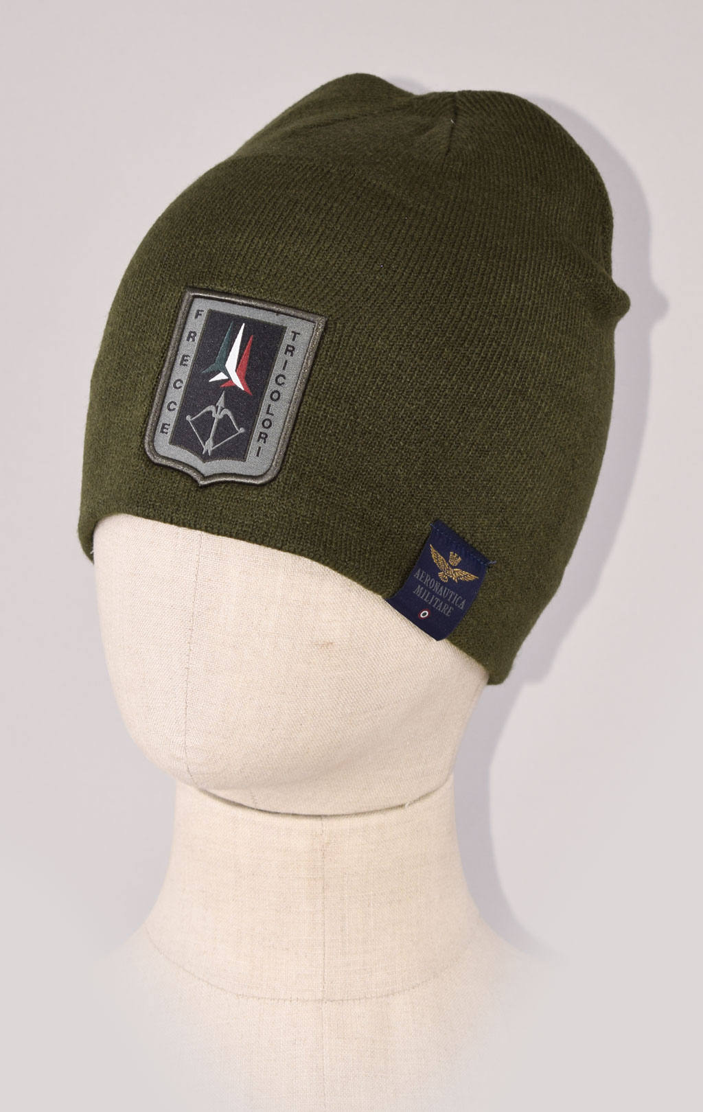 Шапка вязаная AERONAUTICA MILITARE FW 23/24/CN verde militare (CU 036)