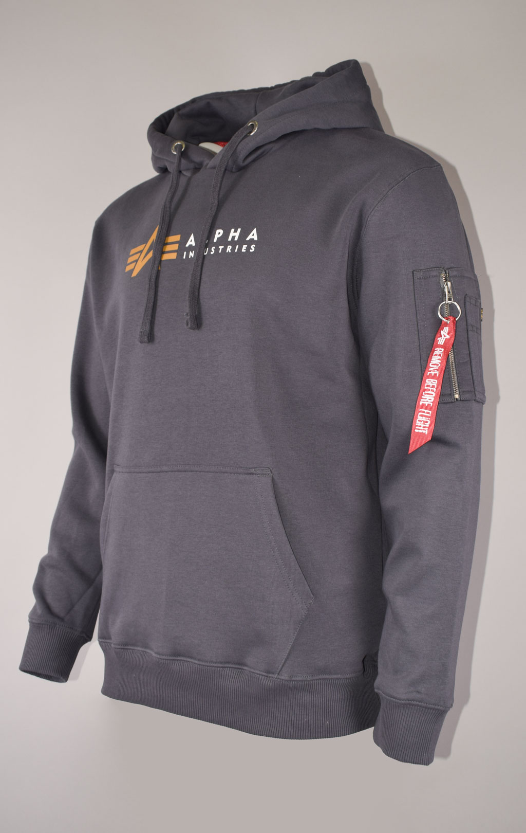 Толстовка ALPHA INDUSTRIES ALPHA LABEL HOODY greyblack 