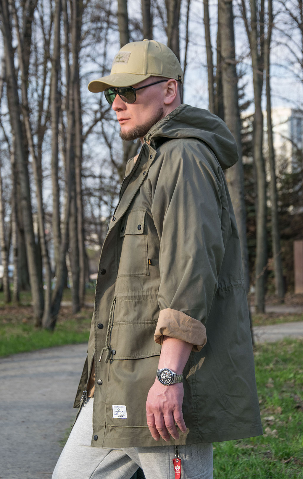 Ветровка ALPHA INDUSTRIES HOODED FIELD JACKET M-65 SS 23 m OG-107 green 