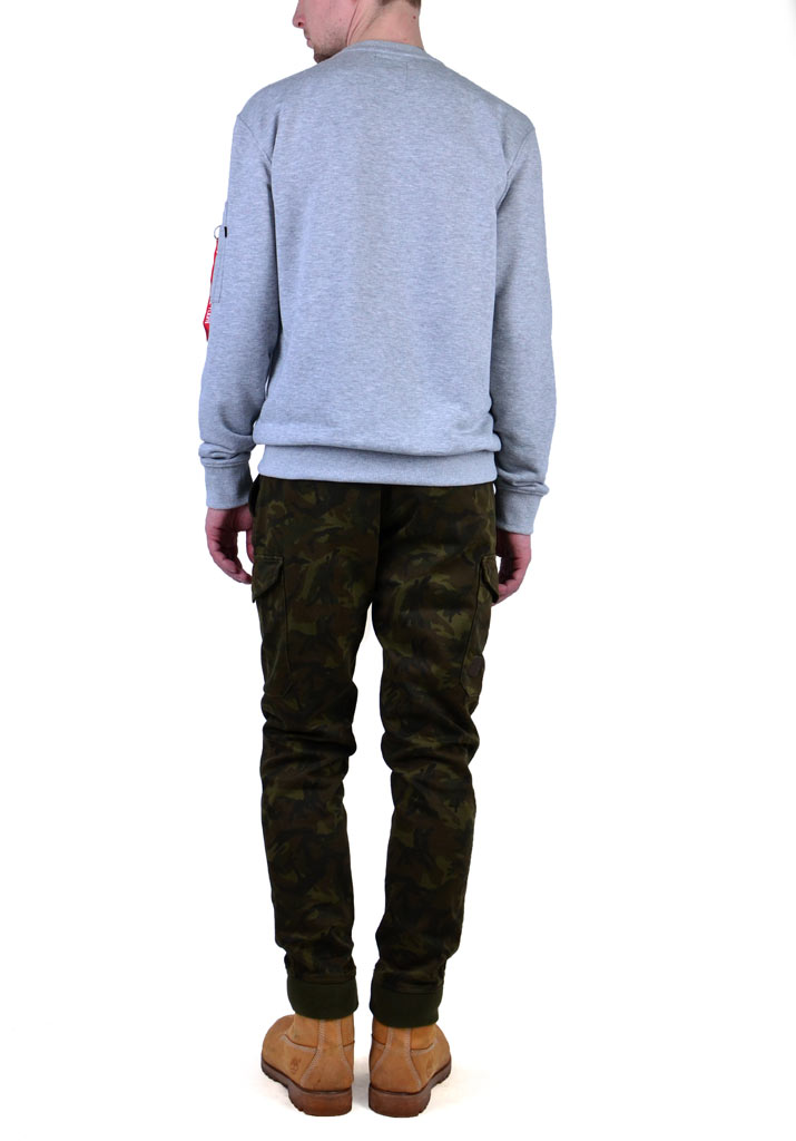 Свитшот ALPHA INDUSTRIES CAMO PRINT grey heather/woodland 