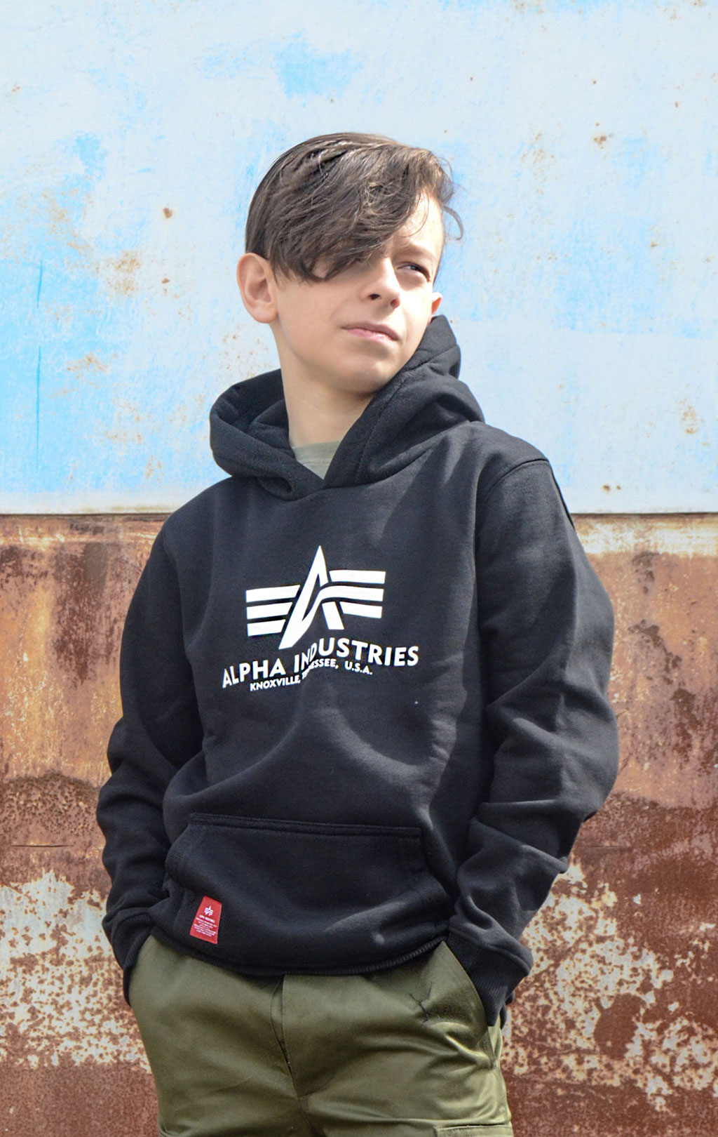 Детская толстовка ALPHA INDUSTRIES BASIC HOODY black 