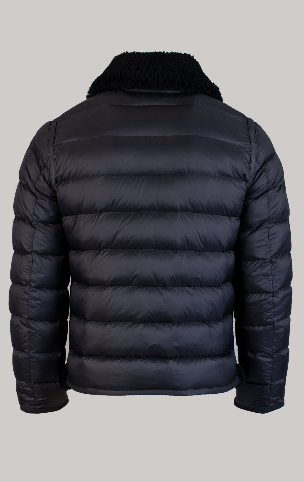 Куртка-пилот пуховая BLAUER FENNER кожа FW 25/26 black (L01333) 