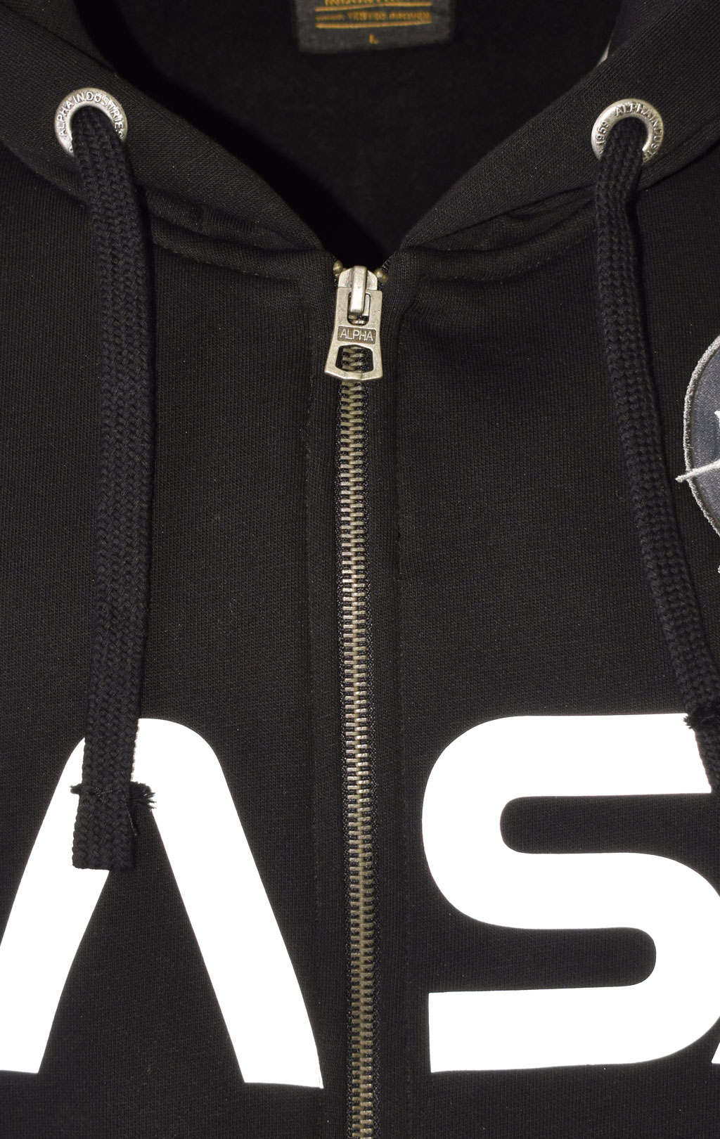 Толстовка ALPHA INDUSTRIES NASA ZIP HOODY black 