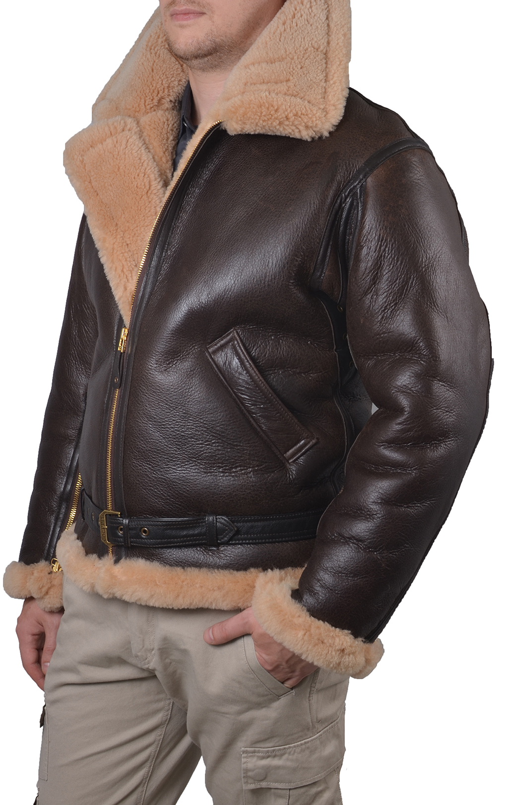 Куртка-пилот COCKPIT RAF овчина brown (Z2109) 
