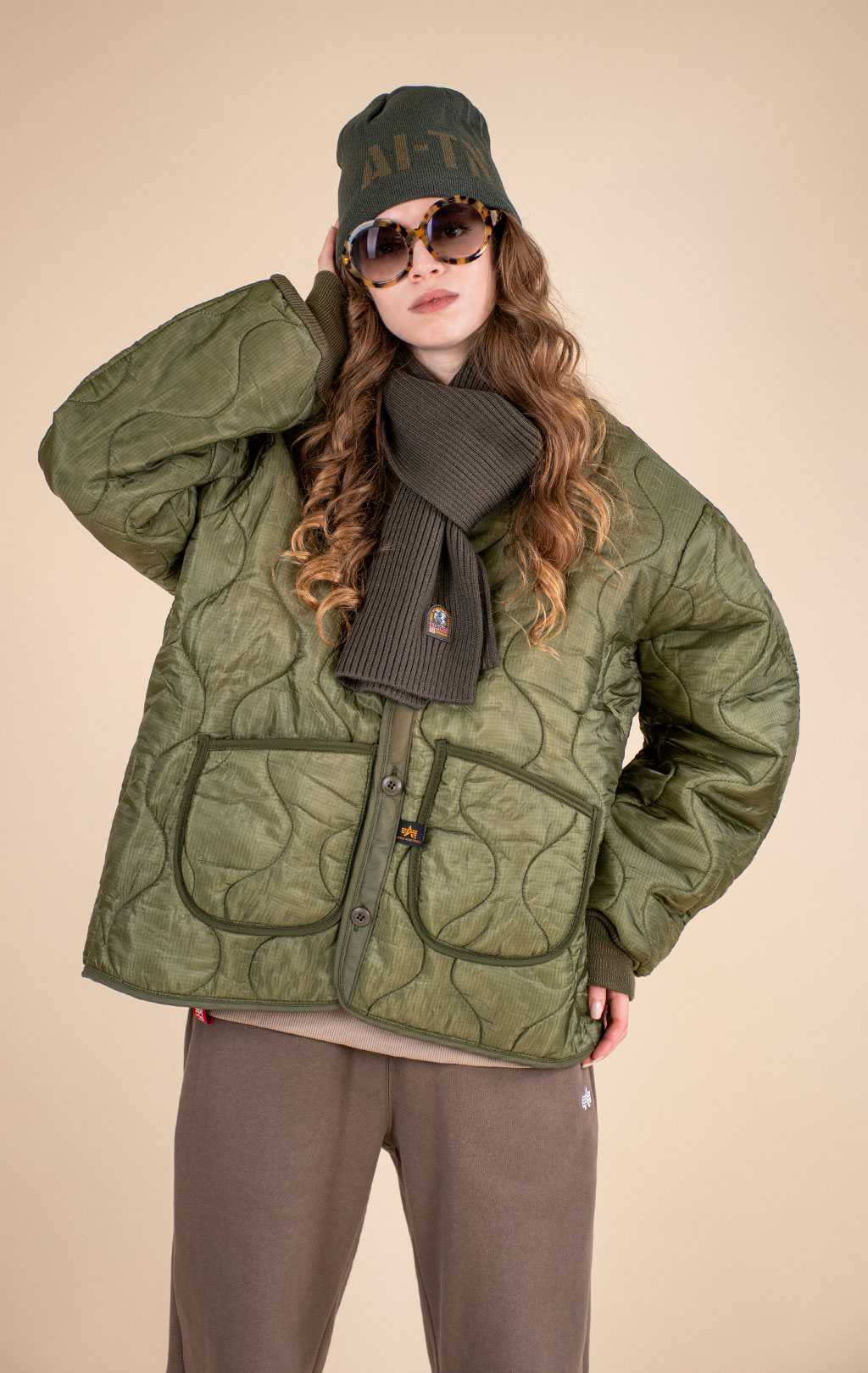 Куртка-подстёжка ALPHA INDUSTRIES M-65 VINTAGE с карманами и манжетами olive drab 