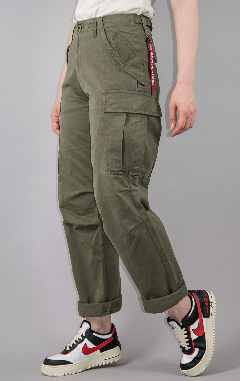 Брюки-карго парашюты ALPHA INDUSTRIES M-65 PANT dark olive 