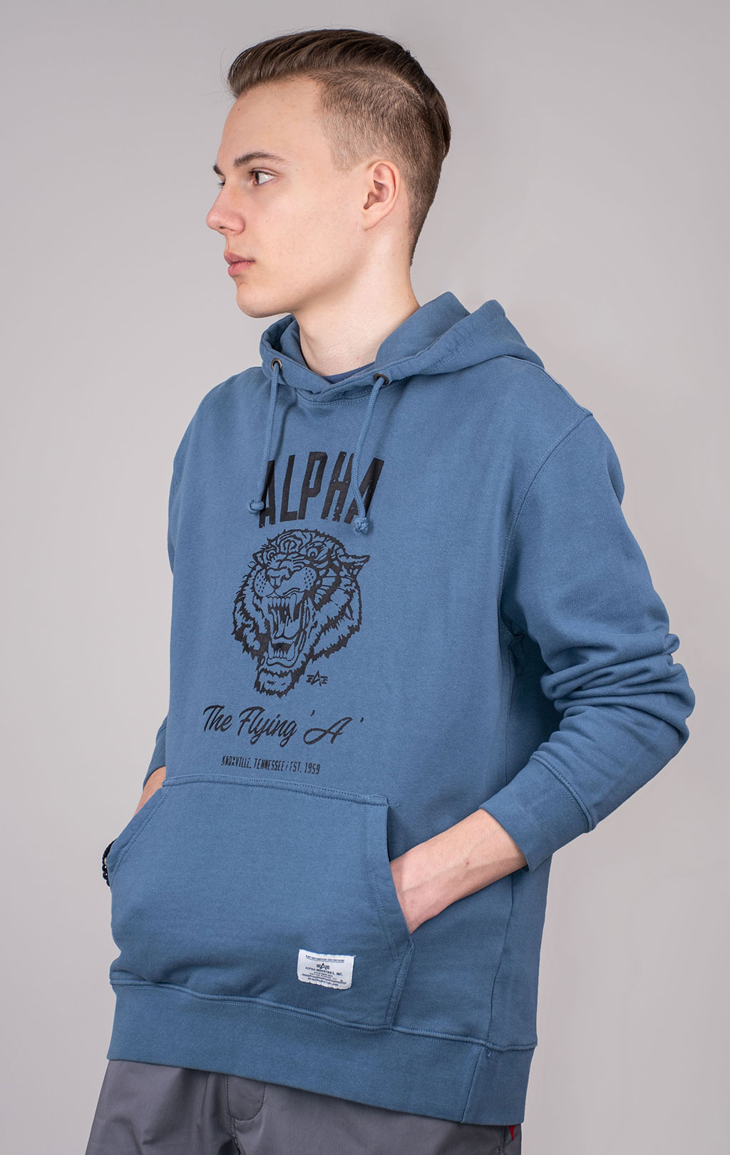 Толстовка ALPHA INDUSTRIES ALPHA TIGER HOODIE SS 24 m copen blue 