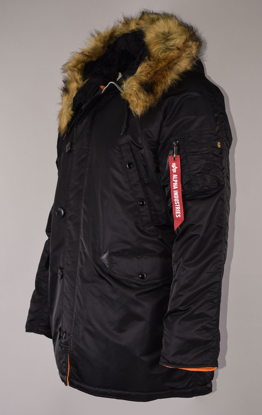 Аляска ALPHA INDUSTRIES SLIM FIT GEN-I big size N-3B black/orange 
