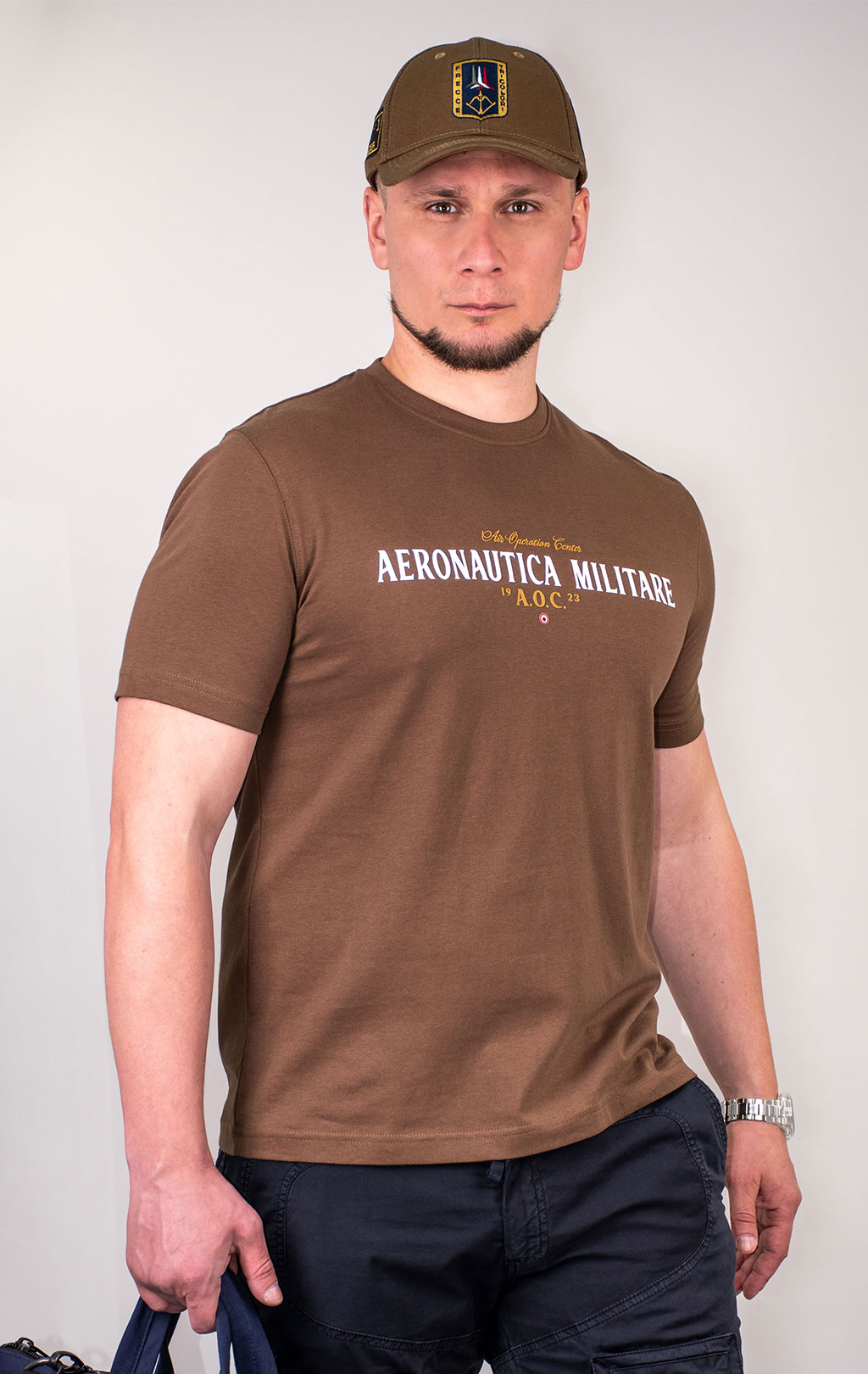 Футболка AERONAUTICA MILITARE SS 24/BD chocolate (TS 2218) 