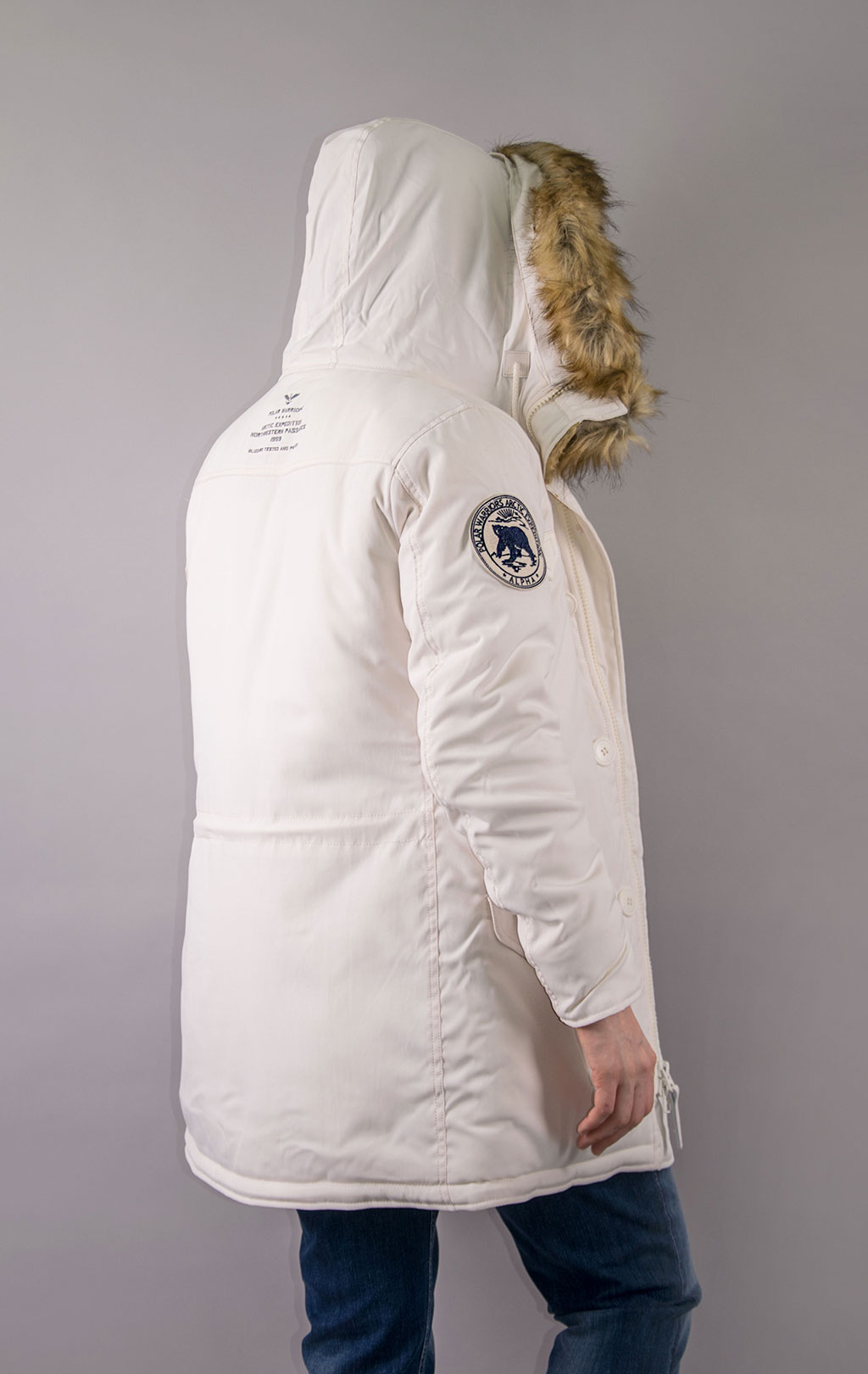 Женская аляска ALPHA INDUSTRIES POLAR jet stream white 