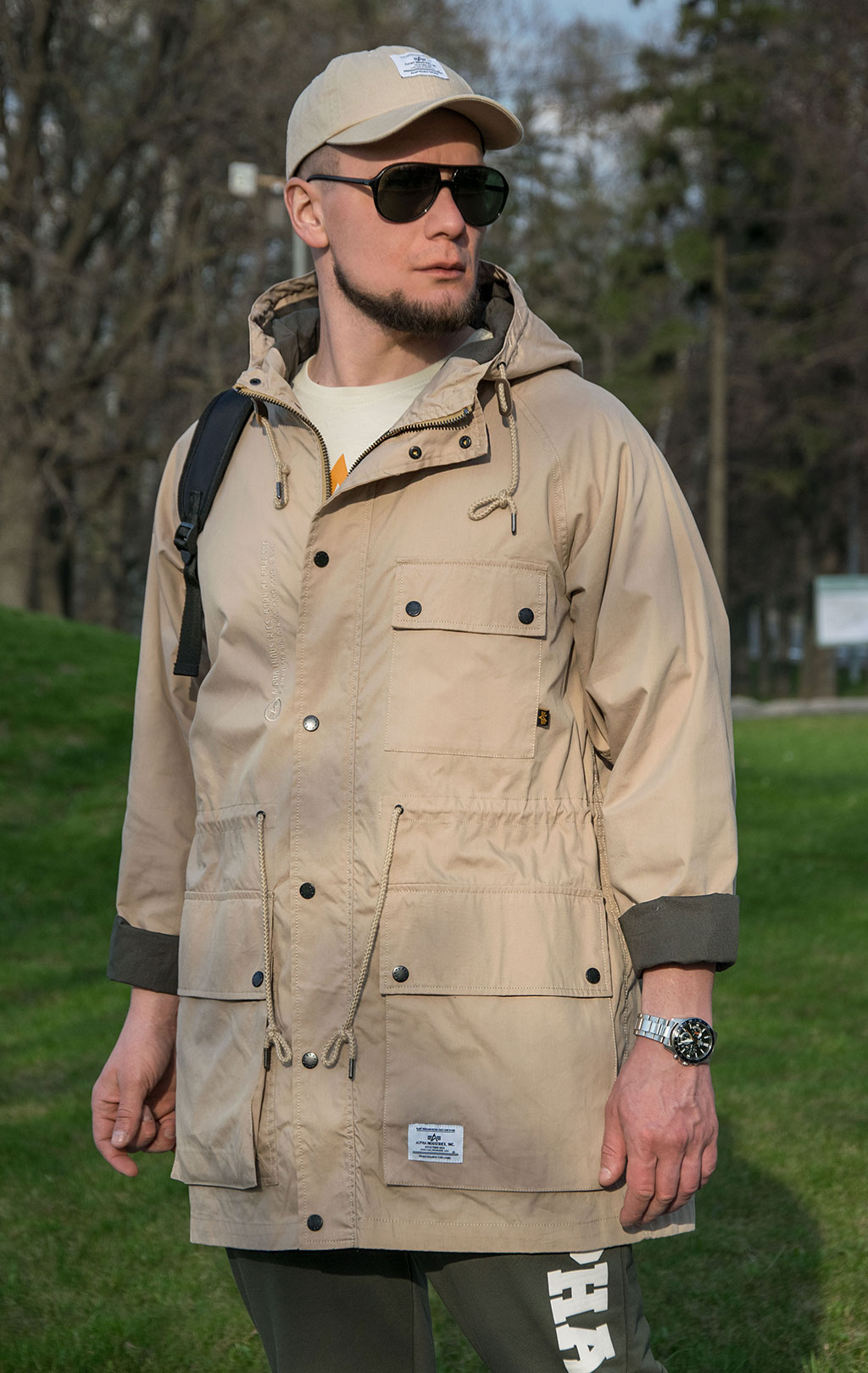 Ветровка ALPHA INDUSTRIES HOODED FIELD JACKET M-65 SS 23 m vintage khaki 