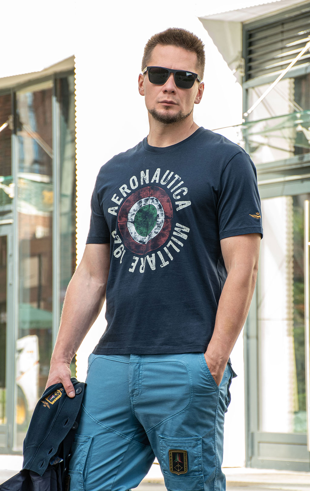 Футболка AERONAUTICA MILITARE SS 26/BD blue navy (TS 2538) 