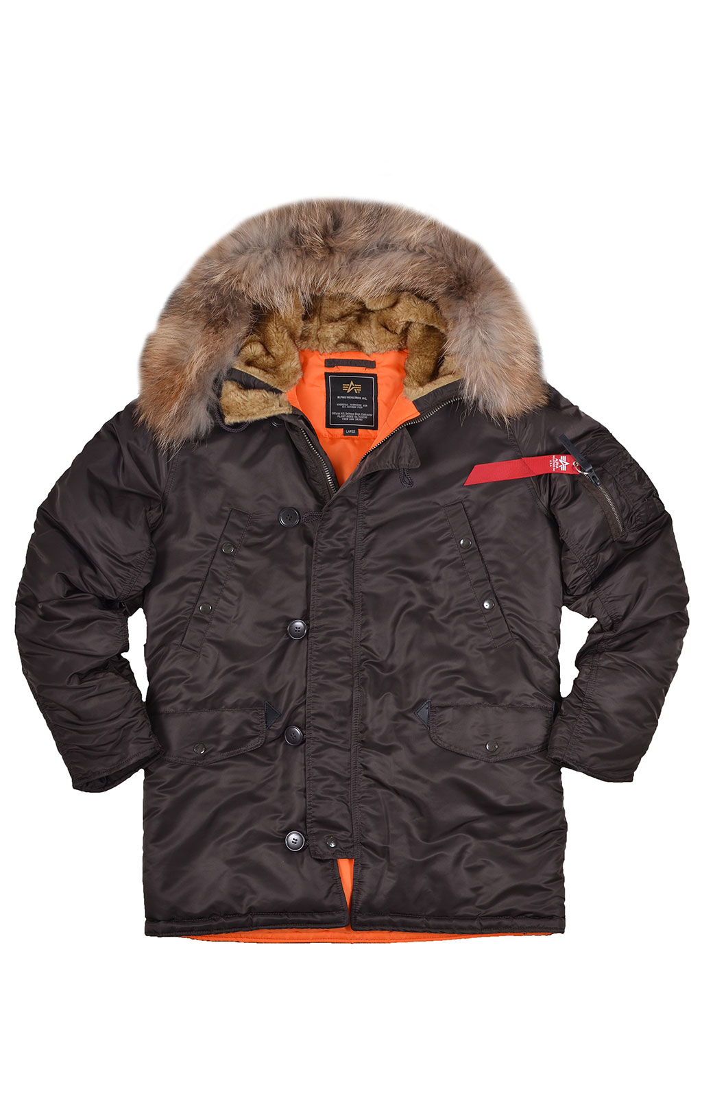 Аляска ALPHA INDUSTRIES VF 59 big size N-3B натур. мех deep brown 