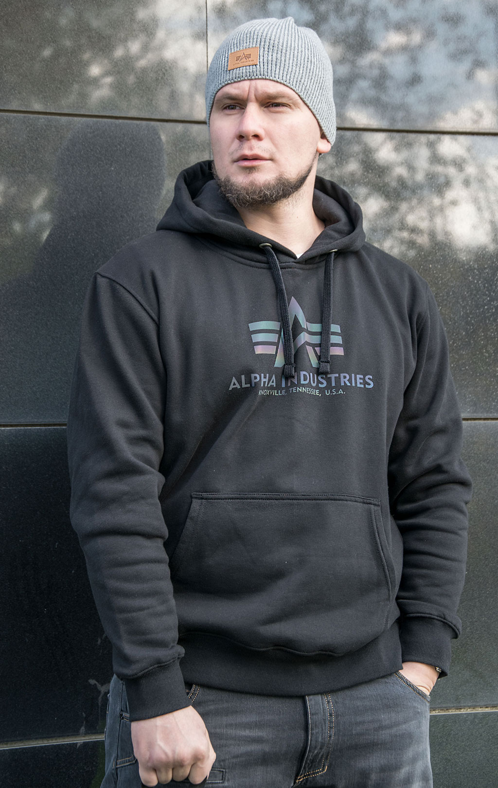 Толстовка ALPHA INDUSTRIES BASIC HOODY RAINBOW REF. PRINT black 