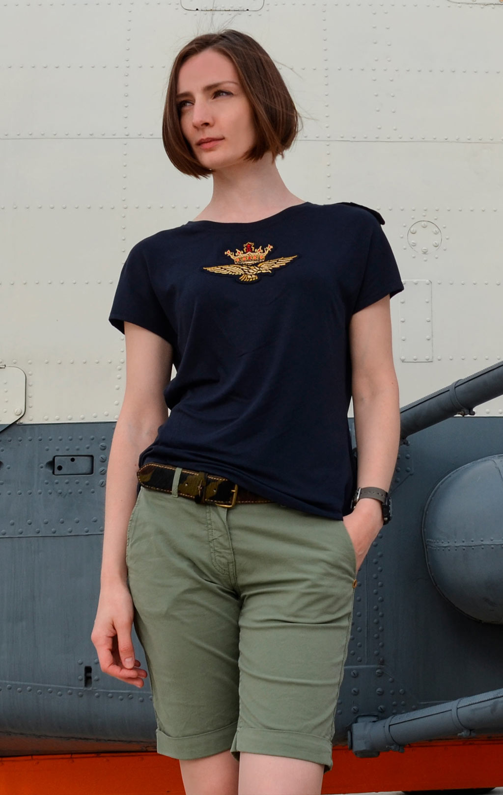 Женская футболка AERONAUTICA MILITARE blue navy (TS 1499) 