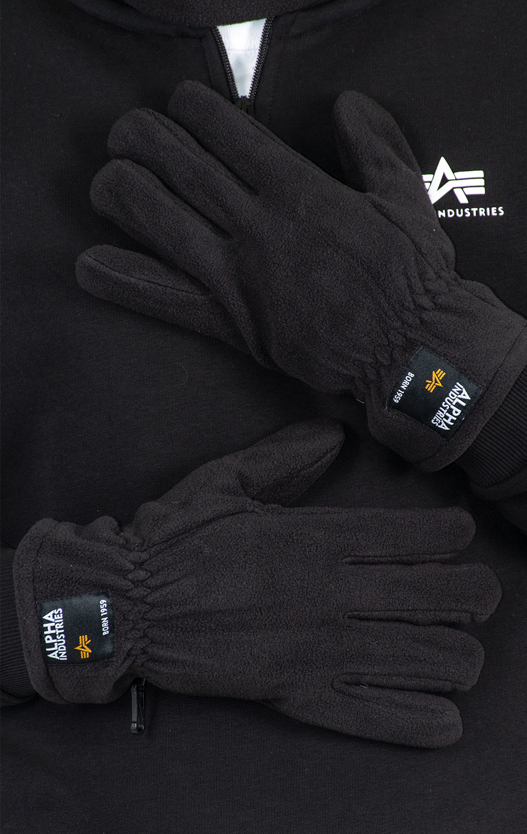Перчатки ALPHA INDUSTRIES LABEL FLEECE GLOVES black 
